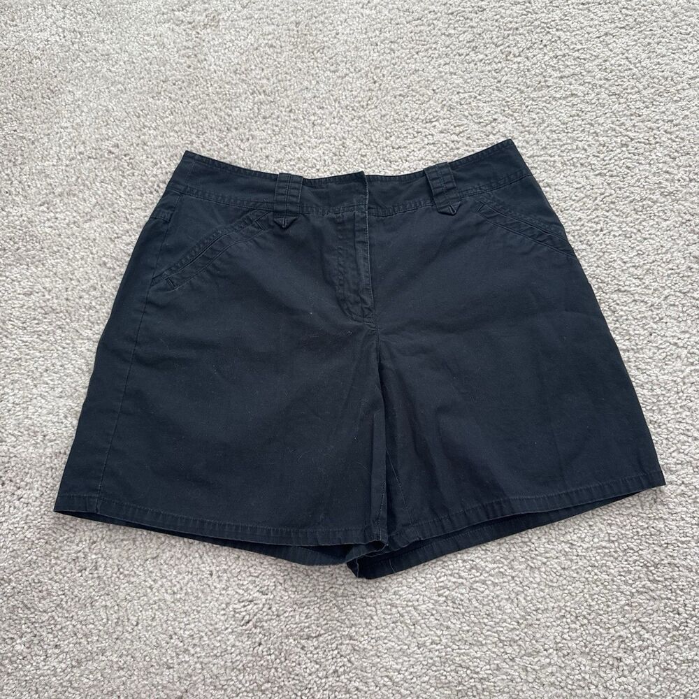 Villager by Liz Claiborne Black Bermuda Shorts Mid Rise Outdoors Summer Sz 8